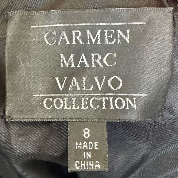 Y2K Rare Vintage Beaded Embroidered Carmen Marc Valvo Halter Cocktail Dress - Picture 15 of 15